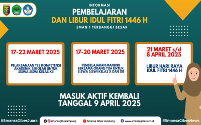 Pengumuman: Jadwal Pembelajaran dan Libur Hari Raya Idul Fitri 1446 H